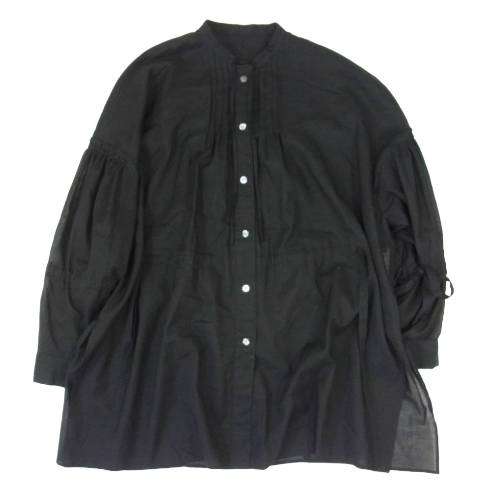 ENFOLD エンフォルド 22AW 300FA230-1170 CO貸し付け金China BLOUSE ティーシャツ 長袖 プルオーバー 黒いこと系 38 レディース【古着】【中古】