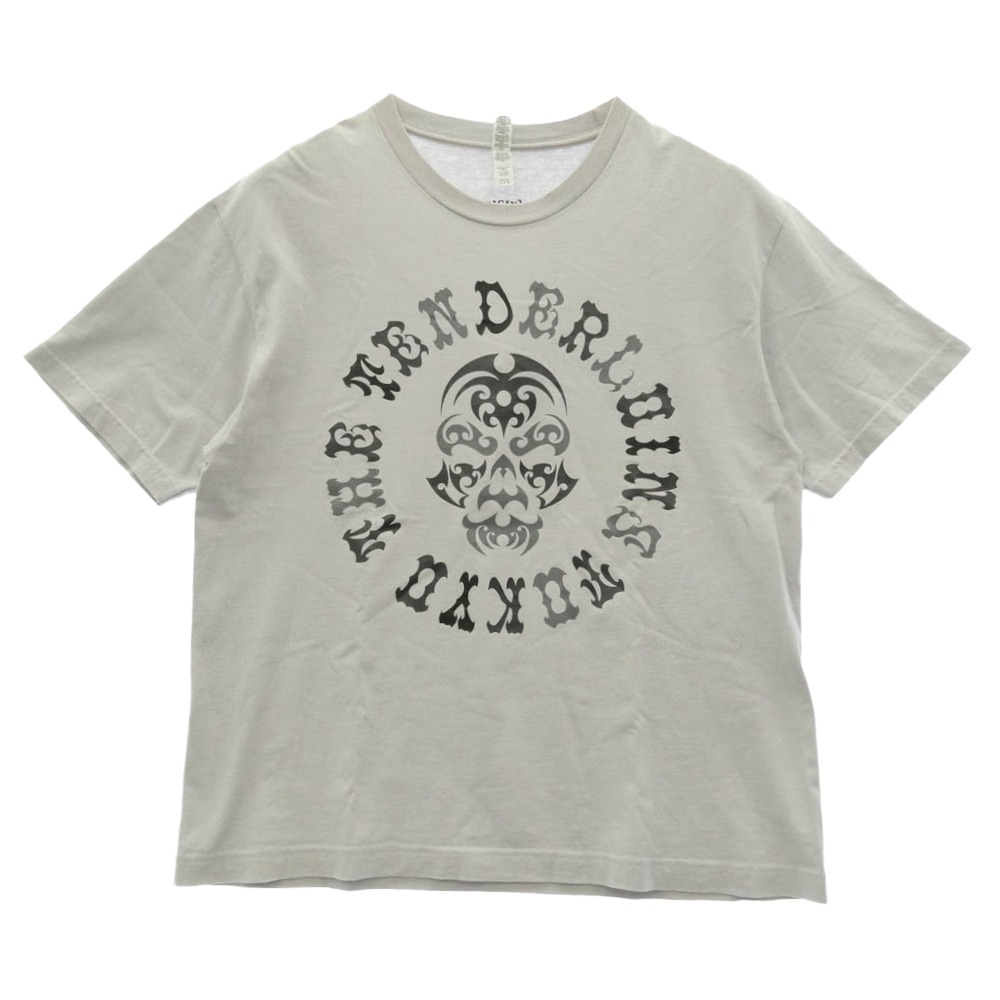 TENDERLOIN アンダーカット T.W.B.P.M  ボルネオスカル プルオーバー 向こう正面 うしろ側ロゴタイプ 刷り上げる 半袖カットソー 薄墨色系 L メンズ【古着】【中古】