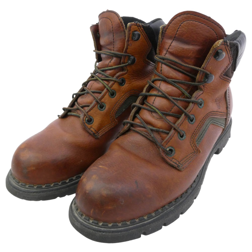 RED WING レッドウィング 2010年製 2226 USA製 スティールトゥ なめし革 細工物ブーツ レッドウィング 完全無欠インソール付 うす暗い赤銅色系 黒いこと系 26糎  メンズ【中古】