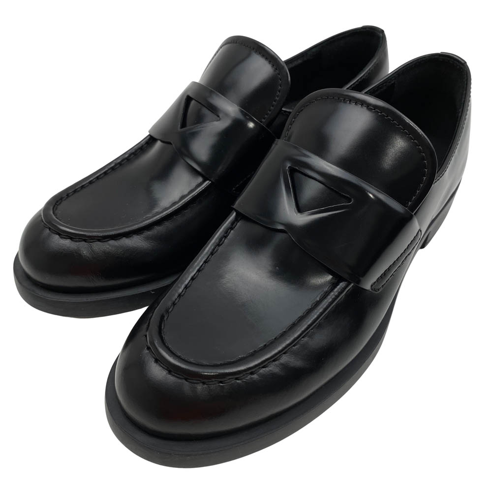 美品　プラダ　モノリス　25cm ブラッシュドレザー　ローファー　厚底　ブラック 楽天市場】PRADA(プラダ) モノリス ブラッシュドレザー ポイン