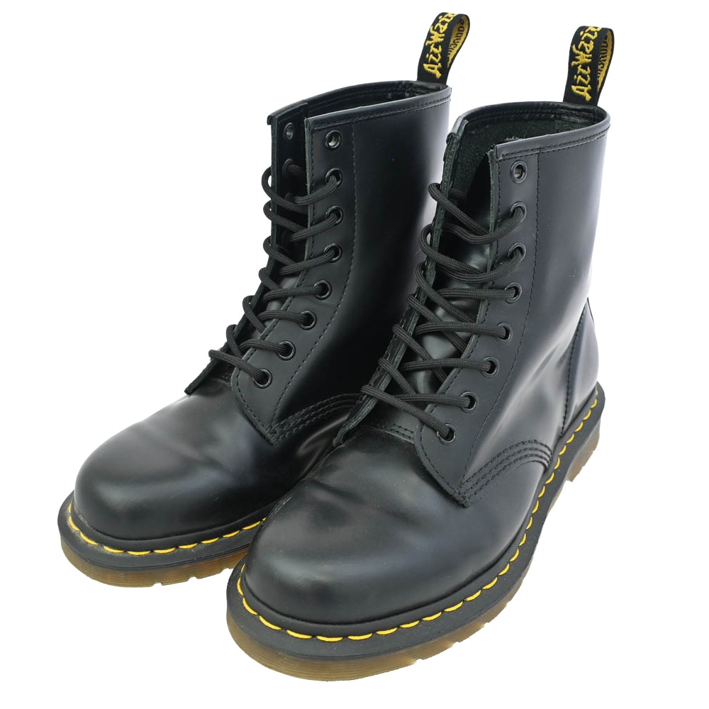 Dr.Martens お医者さんマーチン 11822 8大広間 なめし革 スピード競技引き上げる ブーツ 黒いこと系 38  レディース【中古】