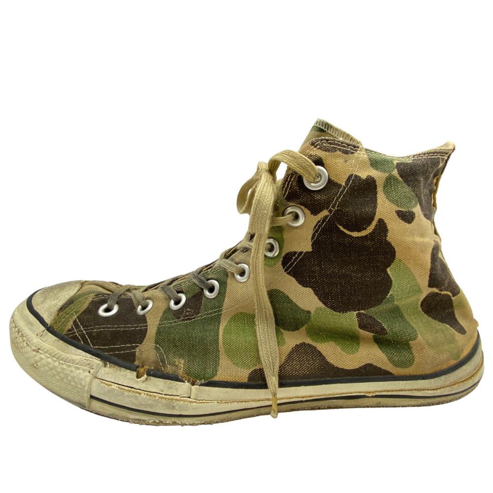 CONVERSE コンバース USA製 褒めたたえる用 ヴィンテージ 80s ALL STAR HI 83CAMO オールスター御機嫌 83家鴨 目あたらしい ヴィンテージ 帆布 ハイカットスニーカー マルチ色合い系 US 12.5  メンズ【中古】