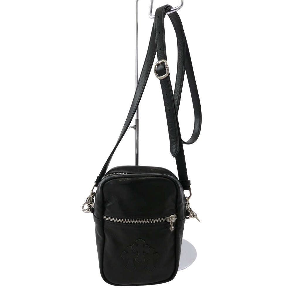 CHROME HEARTS クロムハーツ（原本無） TAKA MINI LTHR タカミニ セメタリークロスパッチ レザー ショルダーバッグ ブラック系 メンズ【中古】