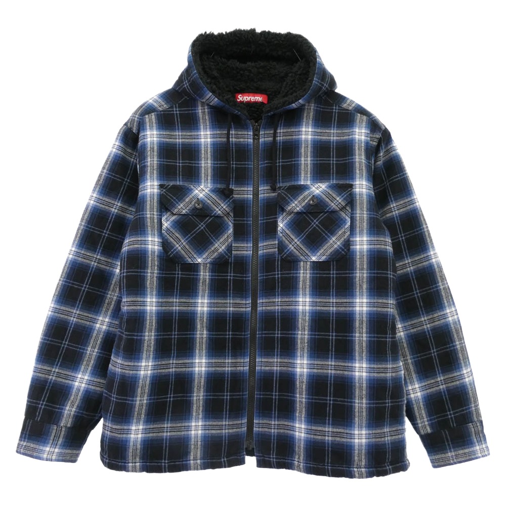 Supreme シュプリーム 25AW Lined Zip Up Hooded Flannel Shirt ラインド ジップ アップ フード フランネル シャツ フーディー パーカー ブルー系 マルチカラー系 S メンズ【古着】【中古】