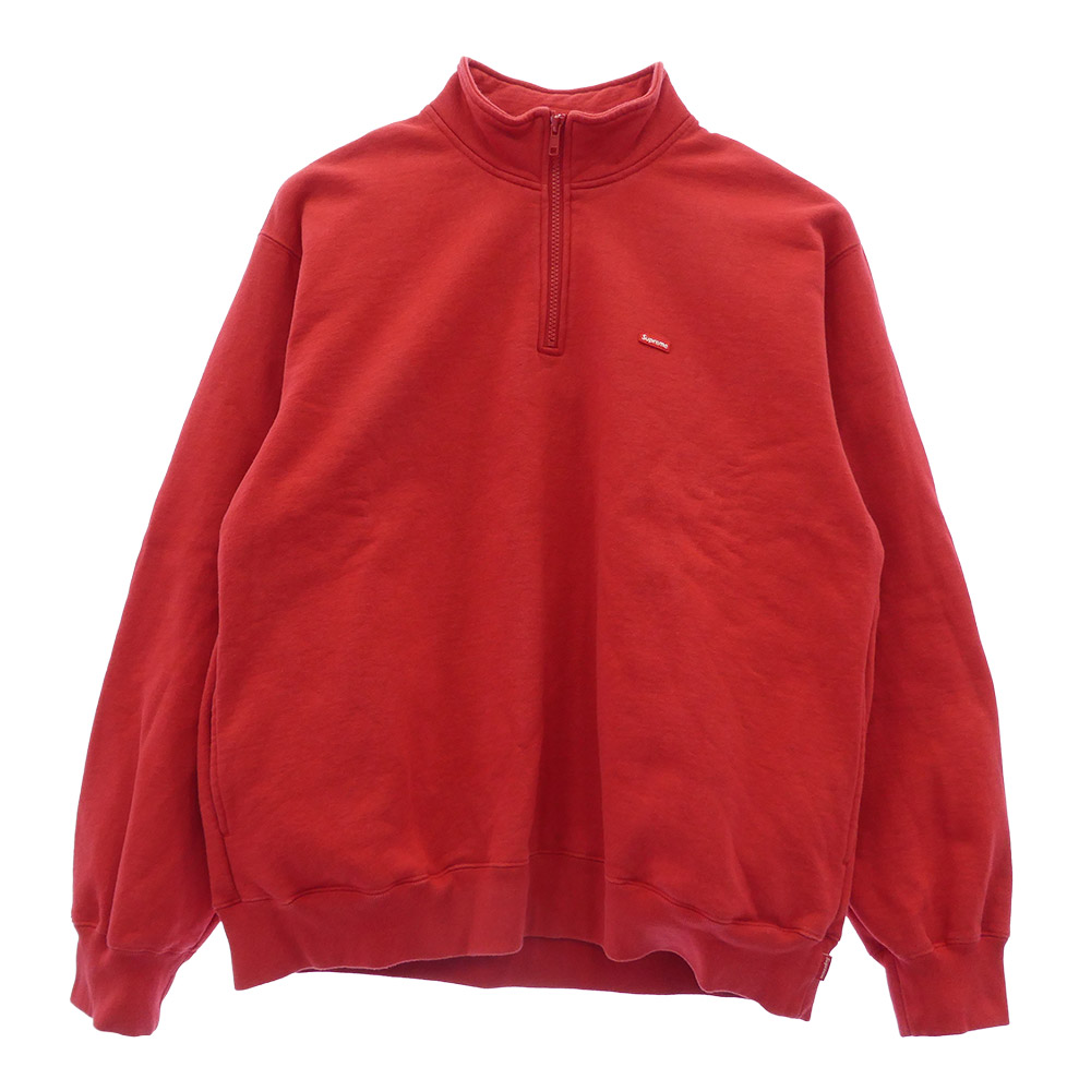 Supreme シュプリーム Small Box HalfZip Pullover スモールボックスロゴ ハーフジップ ティーシャツ 流汗 赤いこと系 M  メンズ【古着】【中古】