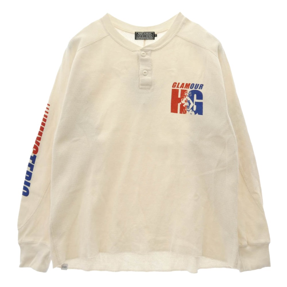 HYSTERIC GLAMOUR ヒステリックグラマー 26SS 02261CS01 GUITAR GIRL HG ギター御姉さん ヘンリーのど首 汗水 調教師 白いこと系 L  メンズ【古着】【中古】