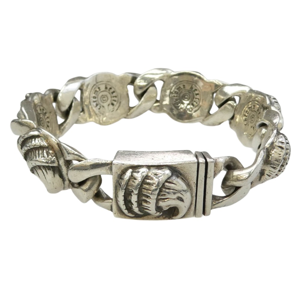 CHROME HEARTS クロムハーツ（藍本無） CROW 鴉繋がり 腕輪 6LINK しろがね色系  メンズ【中古】