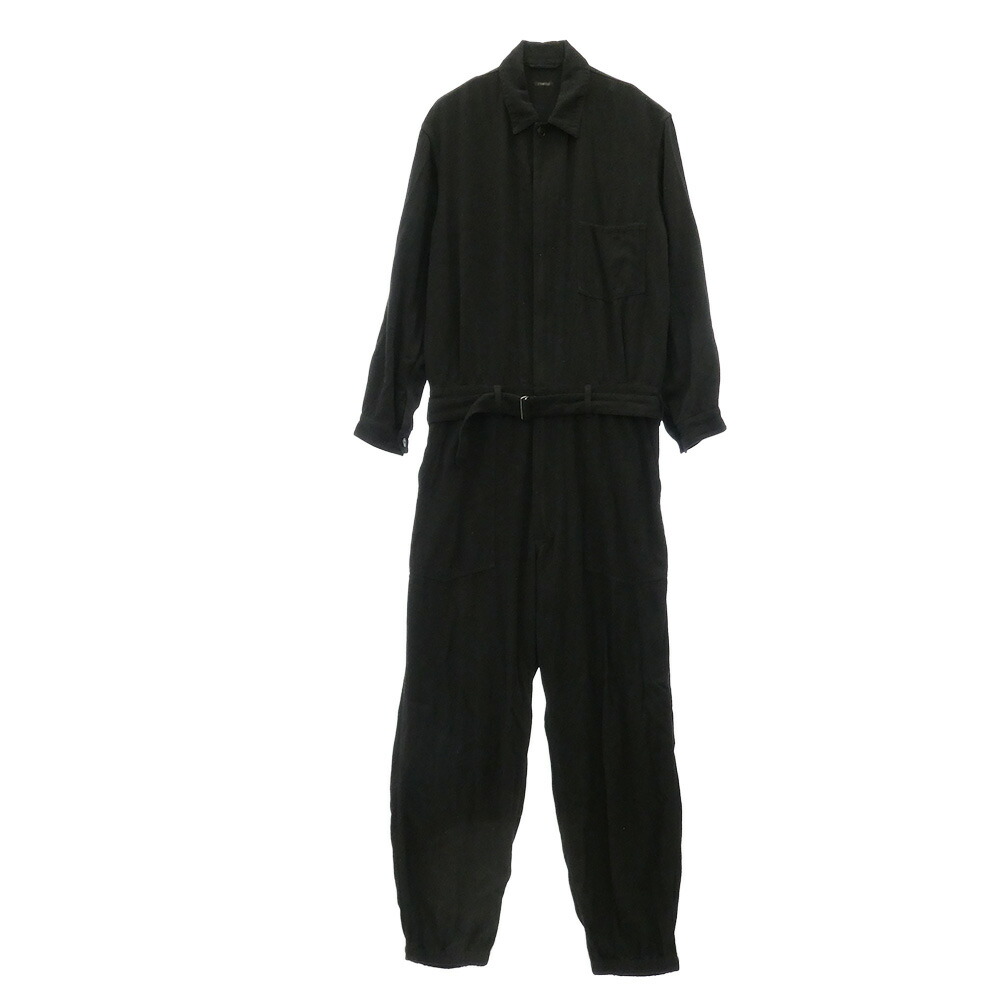 COMOLI コモリ 25SS B01-01004 絹地ネップ オールインワン 黒いこと系 3  メンズ【古着】【中古】
