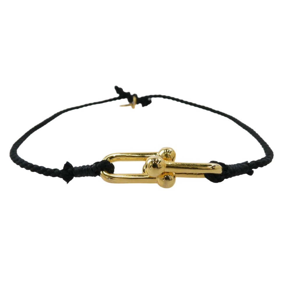 ショロ 宝飾品 XOLO JEWELRY Homage Link Silk Code Bracelet オマージュリンク 地絹吊りひも 腕輪 ゴールド系 黒いこと系  メンズ【中古】