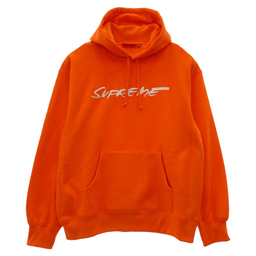 Supreme シュプリーム 24SS Futura Hooded Sweatshirt Bright Orange フューチュラ ロゴタイプ ティーシャツ フーデッド トレーナー フーディー パーカー オレンジ色系 L 【御前上等美品】 メンズ【古着】【中古】
