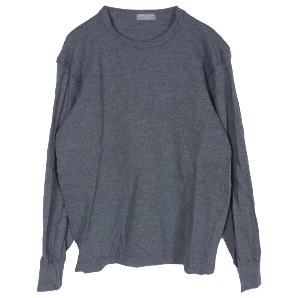 COMME des GARCONS HOMME コムデギャルソンオム 02AW HG-T029 田中オム 羊毛 縮絨 カットソー 長袖 薄墨色系  メンズ【古着】【中古】