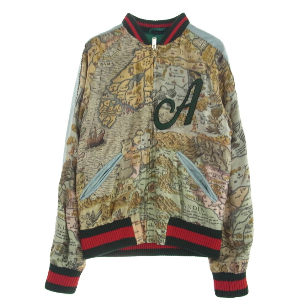 楽天市場】【グッチ】Gucci GGゴースト シルク スカジャン ボンバー