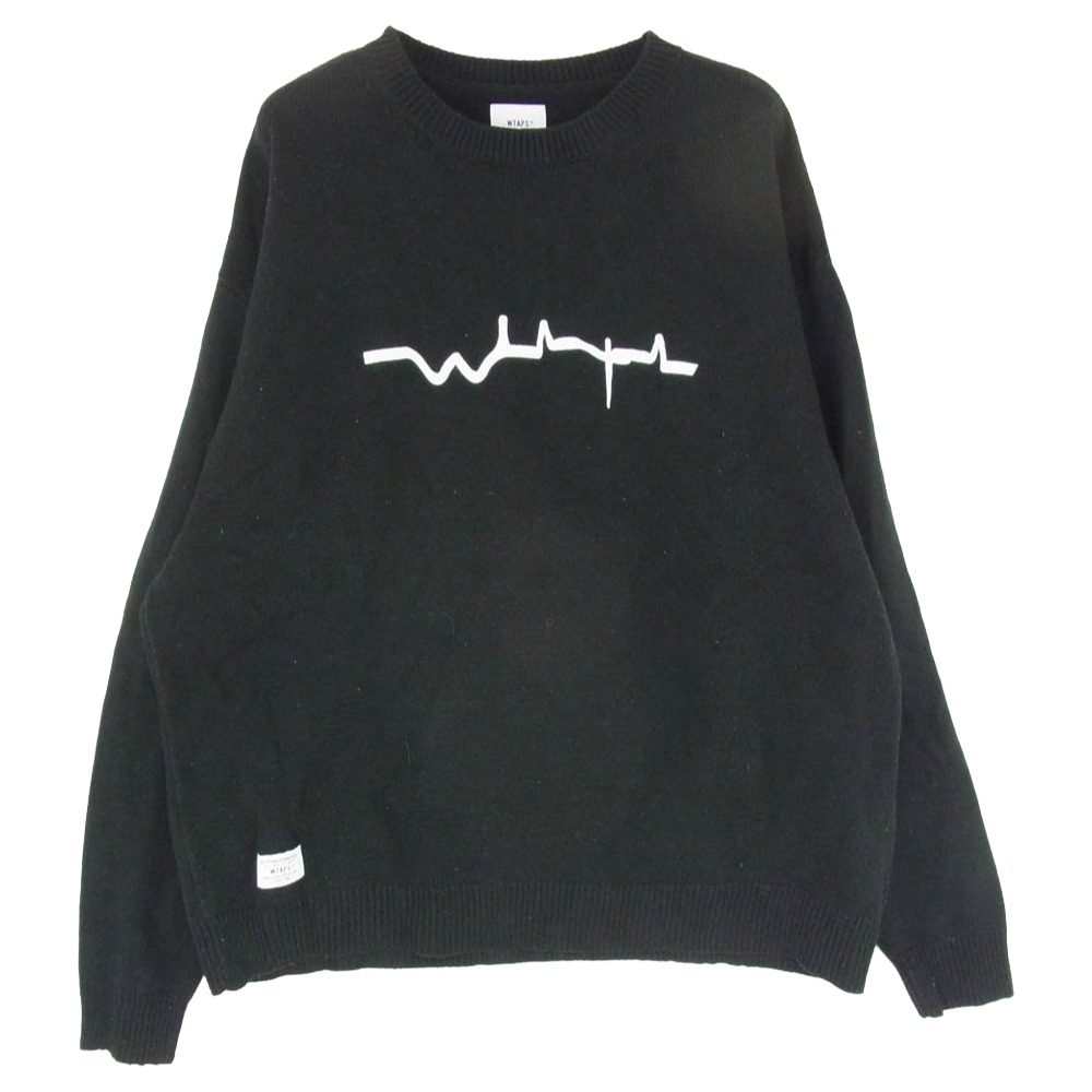 WTAPS ダブルタップス 21AW 212MADT-KNM02 VIBES SWEATER バイブス セーター ニット ブラック系 X03 メンズ【古着】【中古】|ブランド古着 ライフ店