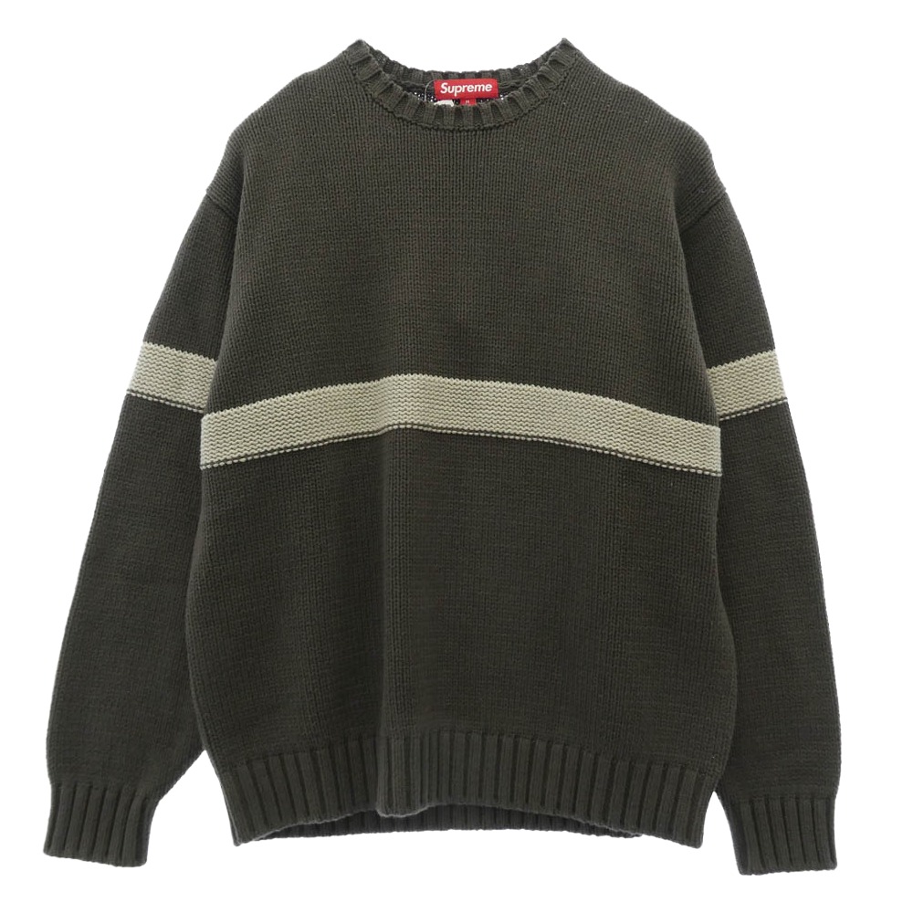 Supreme シュプリーム 25SS Tonal Appliqu? Sweater トーナルアップリケ セーター ニット カーキ系 M メンズ【古着】【中古】