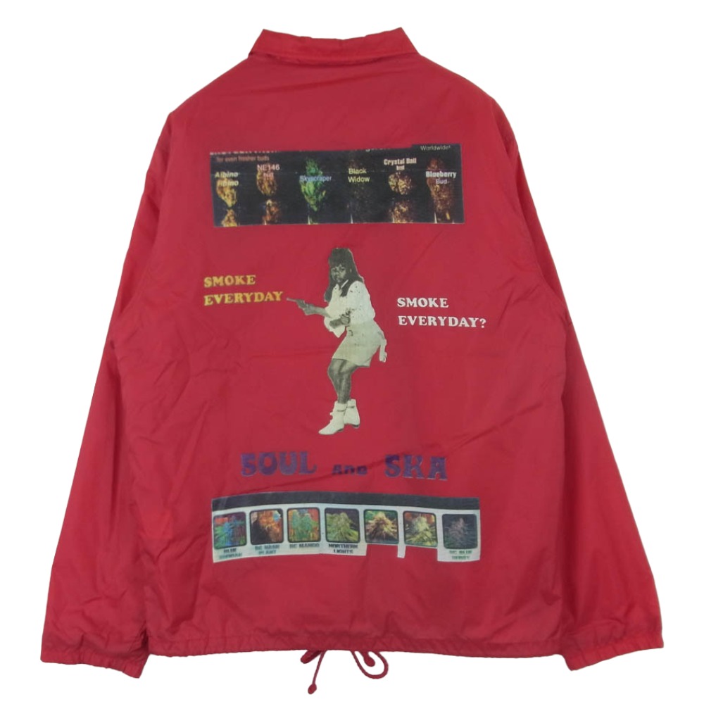 WACKO MARIA ワコマリア BOA COACH JACKET SOUL AND SKA 天国東京 バックプリント 裏ボア コーチ ジャケット レッド系 S メンズ【古着】【中古】｜ブランド古着 ライフ店