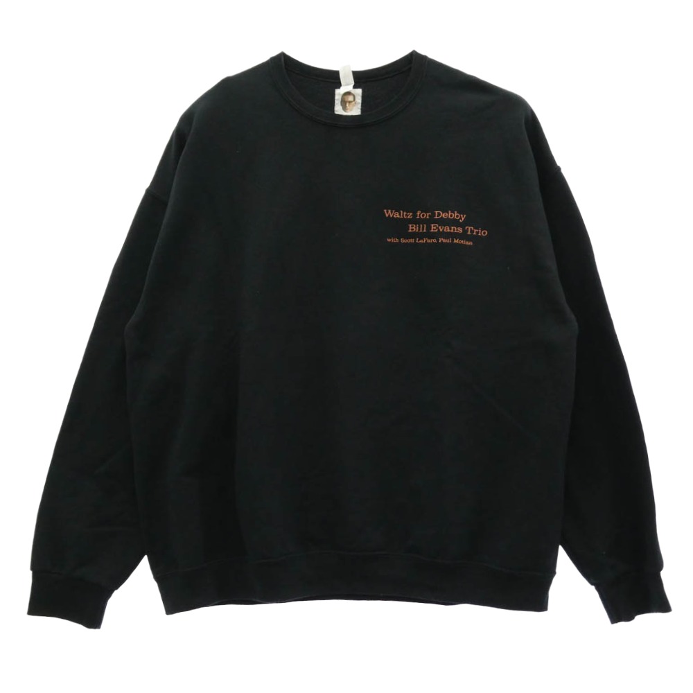 WACKO MARIA ワコマリア Bill Evans waltz for debby CREW NECK SWEAT SHIRT ビル・エヴァンス 刺しゅう 労働者の一団のど首 汗水 調教師 黒いこと系 XXL メンズ【古着】【中古】