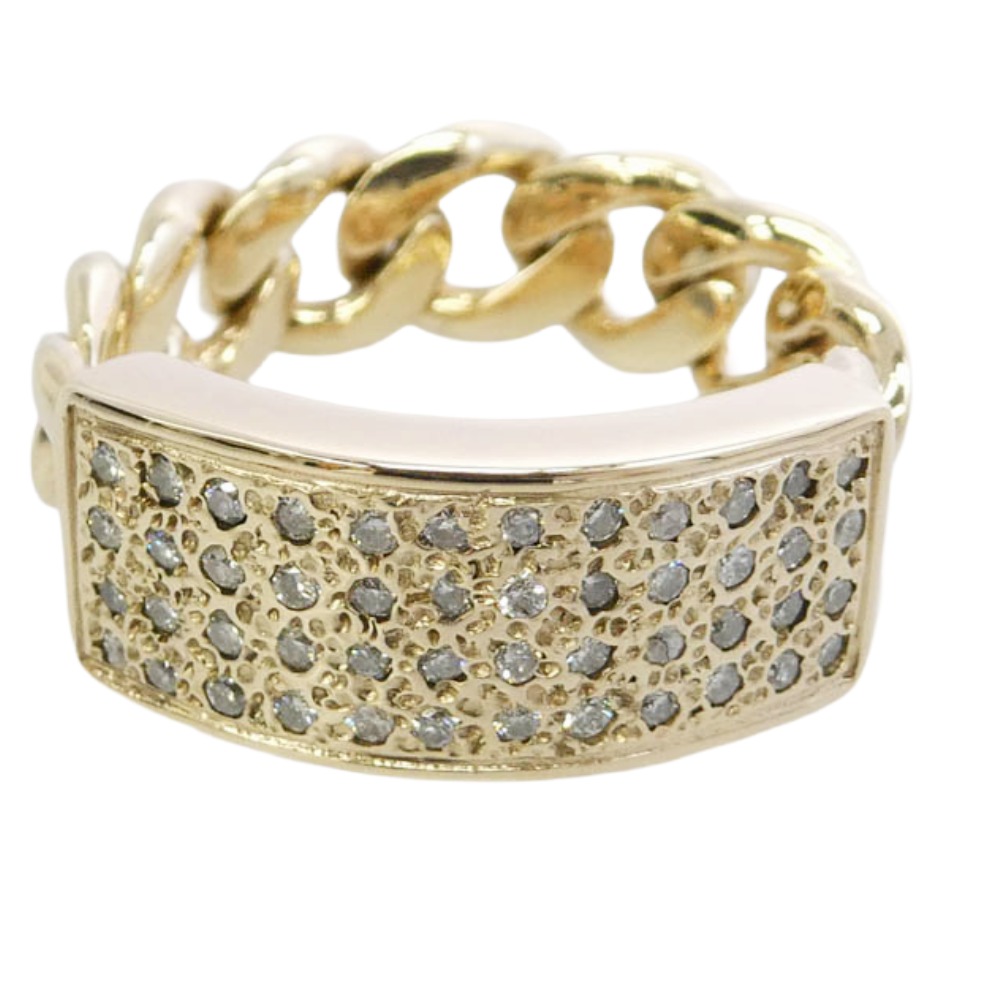 TENDERLOIN アンダーカット 【新品入眼済】8K ゴールド 金剛石 I.D RING GOLD STONE 輪っか ゴールド系 約21.5号【美品】 メンズ【中古】