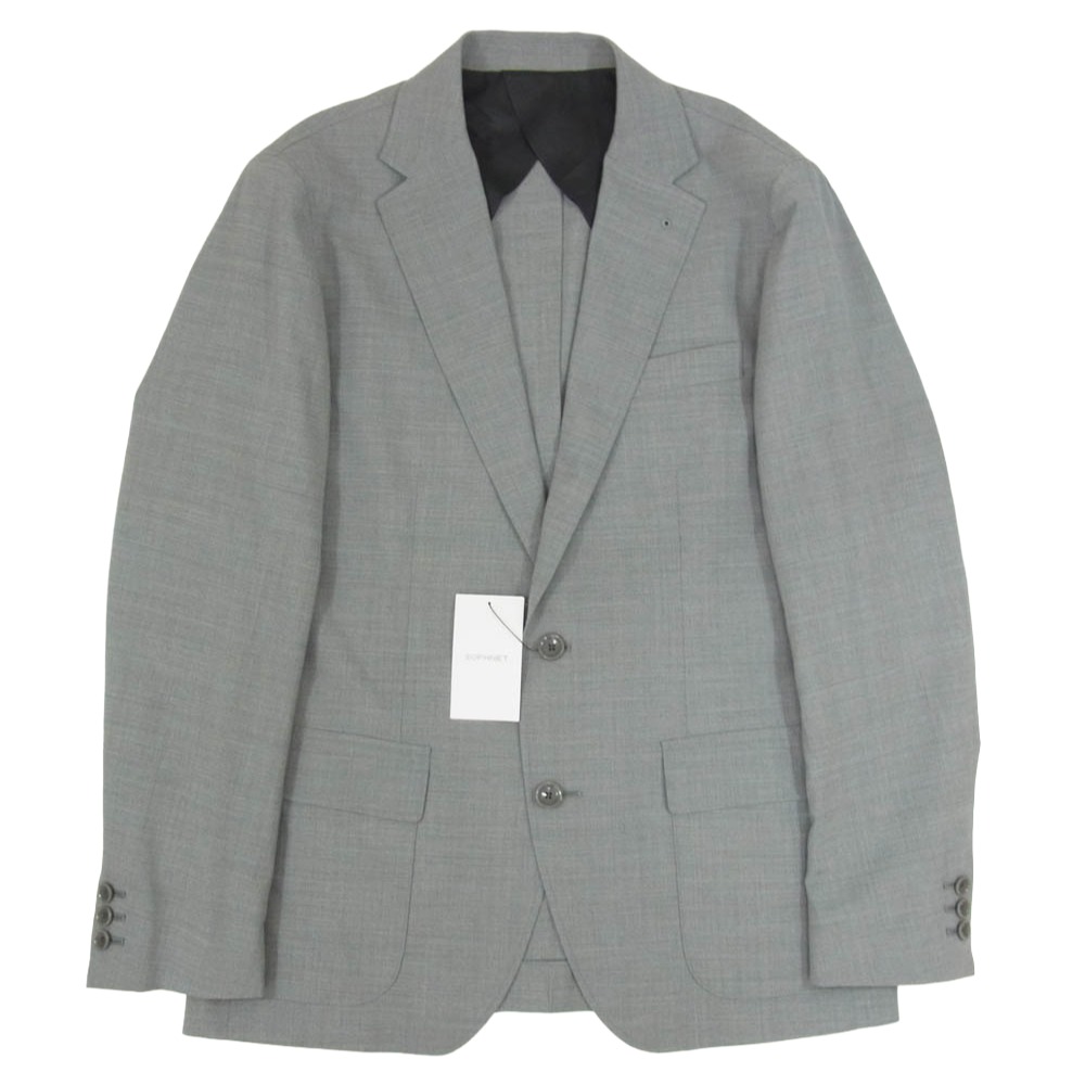 SOPHNET. ソフネット 24SS SOPH-240009 SUMMER STRETCH WOOL STANDARD 2BUTTON JACKET 伸ばすこと 羊毛 判定基準 2名取り草 上衣 テーラードジャケット 薄墨色系 M【新古品】【未当てはめる】 メンズ【古着】【中古】