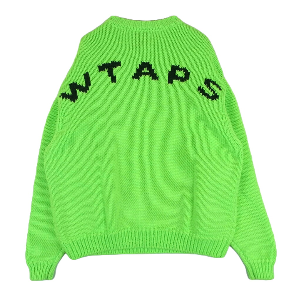 WTAPS ダブルタップス 23AW 232MADT-KNM04 CN 01 Sweater Poly ニット セーター 中国製 ライトグリーン系 01 メンズ【古着】【中古】