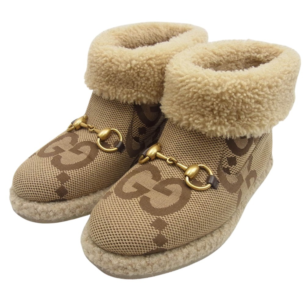 GUCCI ムートンブーツ ブラウン GUCCI - 【本物】GUCCI グッチ ムートンブーツ サイズ31 2way 革