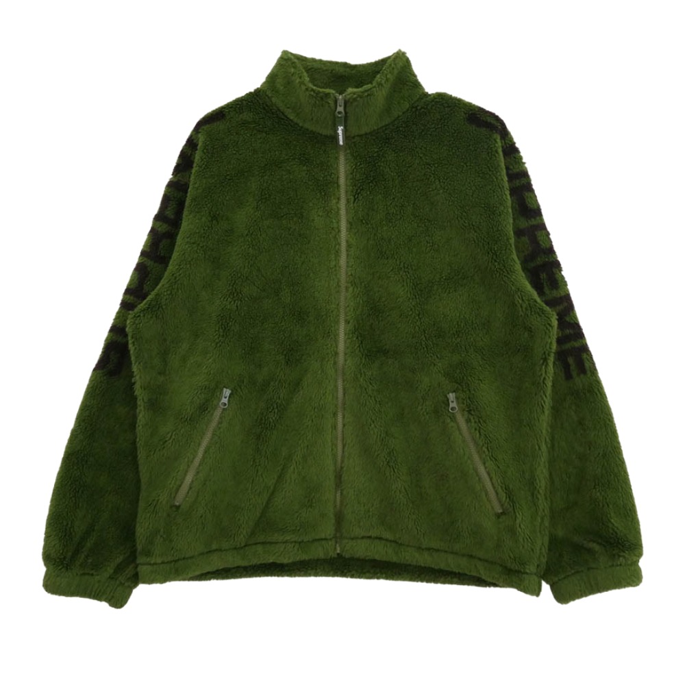 Supreme シュプリーム 25SS Shoulder Logo Fleece Jacket 肩部 ロゴタイプ フリース 上衣 緑であること系 L 【御前上等美品】 メンズ【古着】【中古】