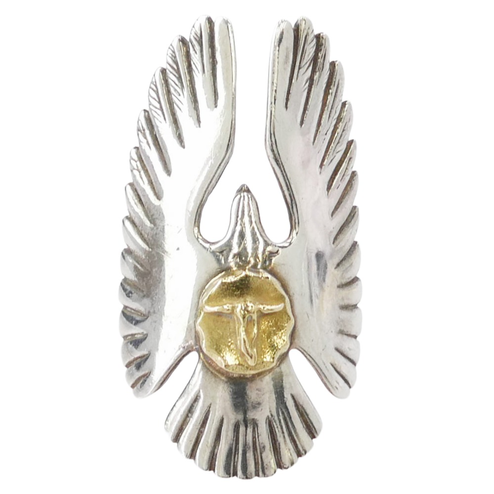TADY\u0026KING タディアンドキング EAGLE RING 18K 金メタル付き ロングホーン イーグルリング シルバー系 ゴールド系 ８号  メンズ【中古】