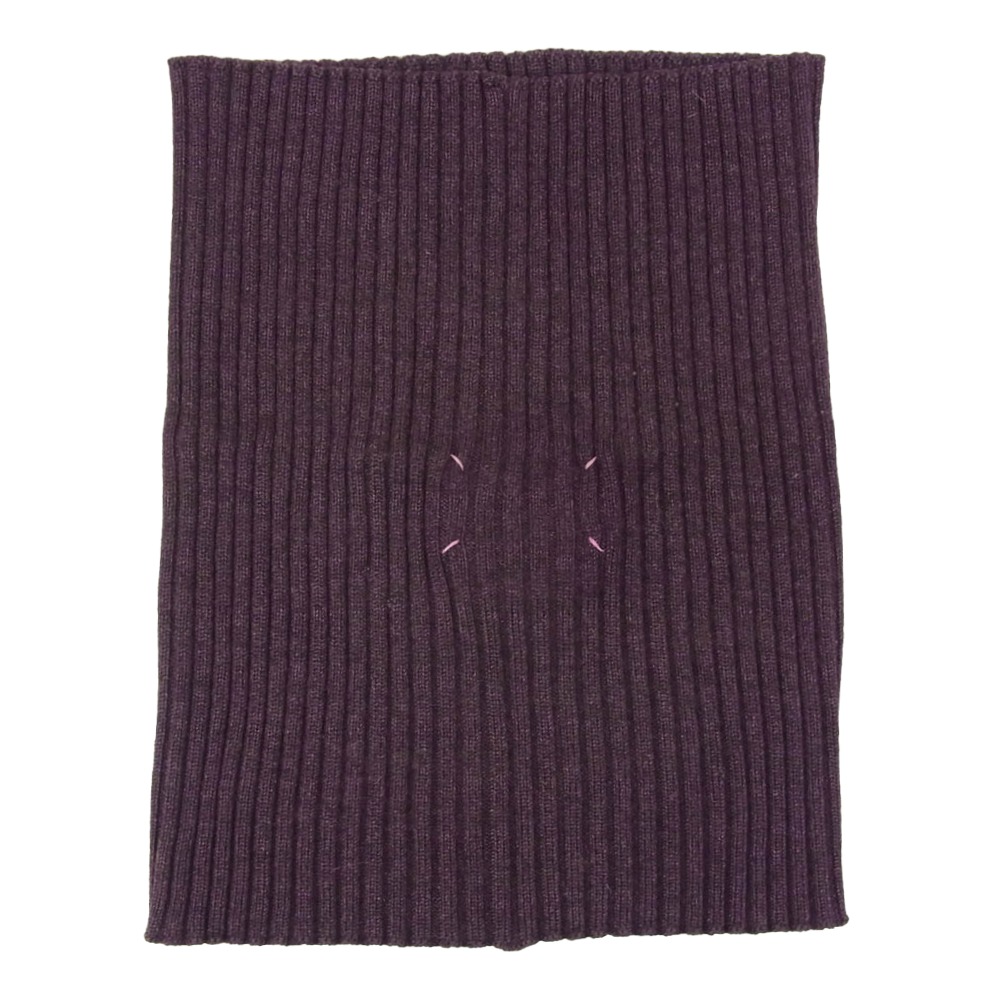 MAISON MARTIN MARGIELA メゾンマルタンマルジェラ 12AW S31TE0107 4伝達ルート 四分子曳き船 NECK WARMER 羊毛 地絹混 編み物 ネックウォーマー ブドウ酒赤いこと系  メンズ【中古】