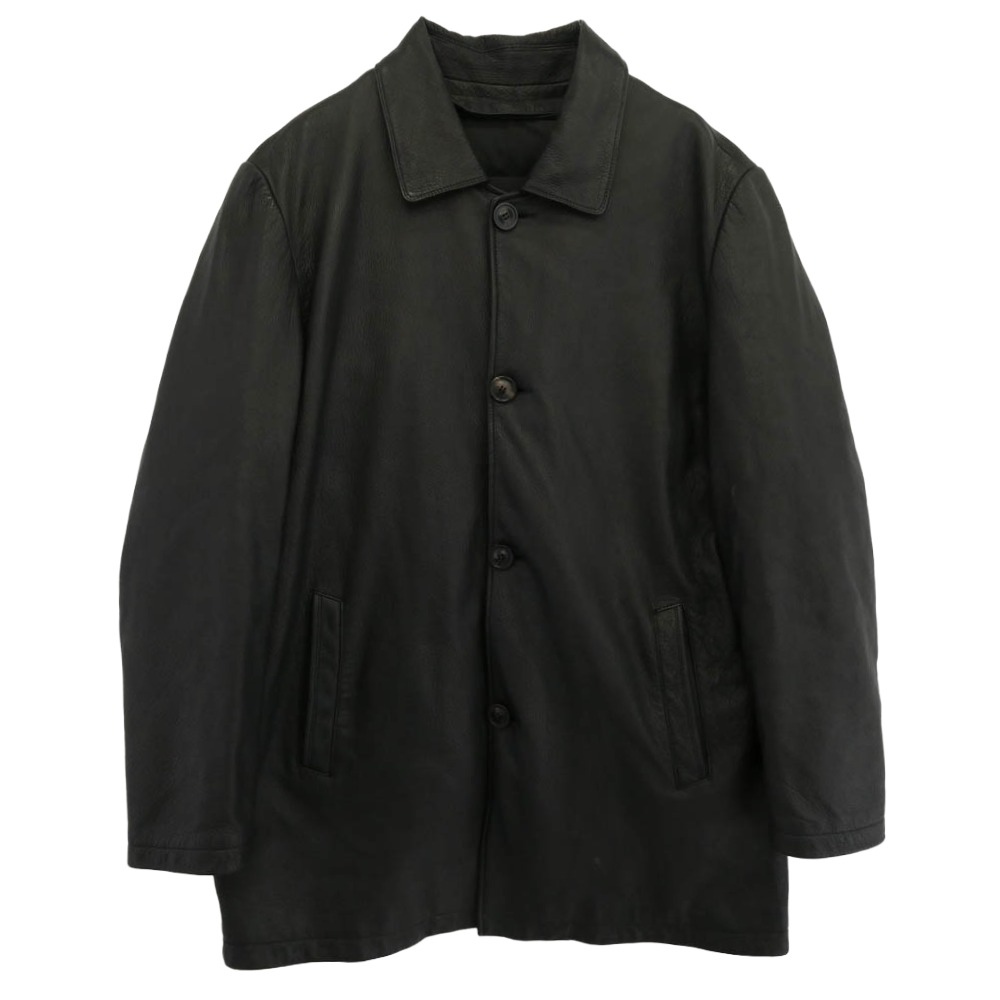 renoma レノマ ライナー付き レザー コート ジャケット ブラック系 56 メンズ【古着】【中古】