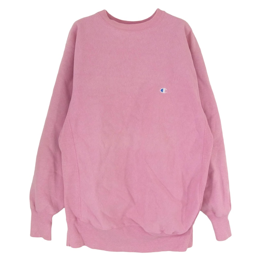 Champion はやりっ児 90s USA製 刺しゅう引き舟 リバースウィーブ 汗水 サクラ色系 XL  メンズ【古着】【中古】