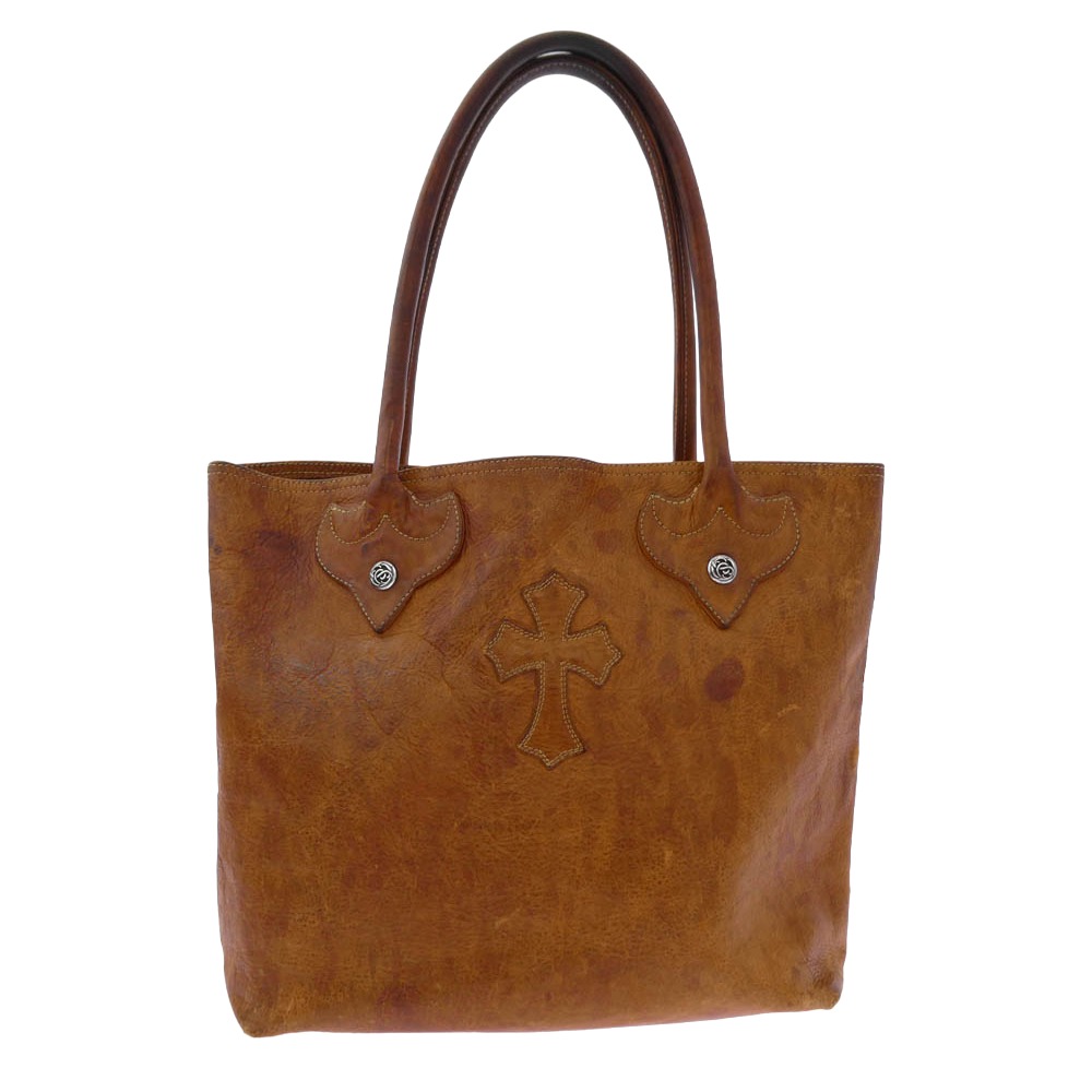 CHROME HEARTS クロムハーツ（原型無） FS TOTE/FSトート UA10周年祝する はりつけ台継ぎ切れ付き添い人 なめし革 トートバッグ 赤銅色系  メンズ【中古】