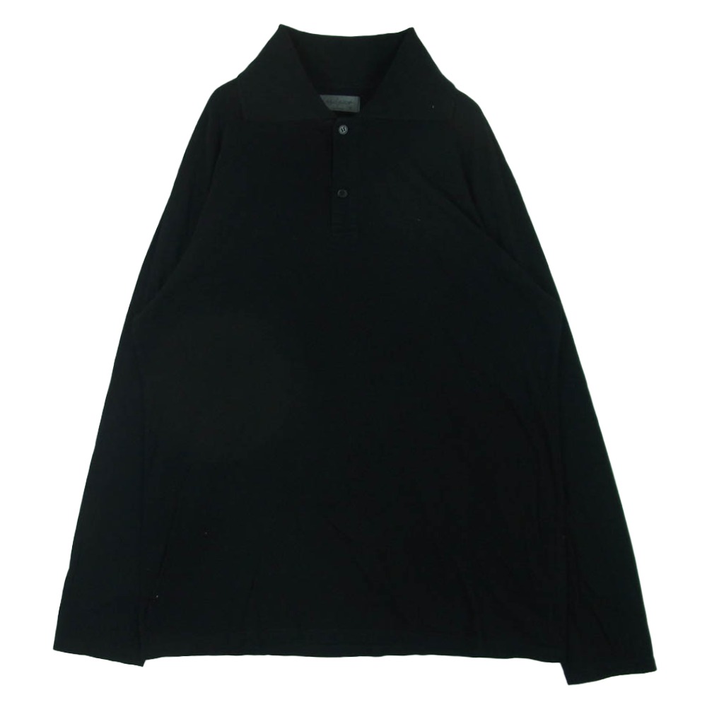 Yohji Yamamoto POUR HOMME ヨウジヤマモトプールオム 24SS HS-T65-096 コットン ロングスリーブ 長袖 ポロシャツ ブラック系 3 メンズ【古着】【中古】