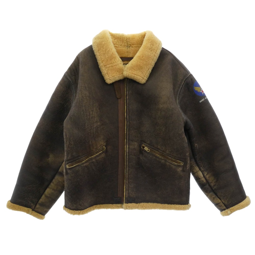 The REAL McCOY\u0027S ザリアルマッコイズ 旧リアルマッコイズ McCoy Sports Wear D-1 ムートンレザー 飛翔上衣 赤銅色系 S  メンズ【古着】【中古】