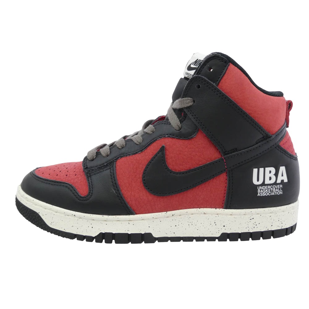 NIKE ナイキ DD9401-600 UNDERCOVER Dunk High UBA アンダー押しかぶせる ダンクハイ スニーカー 黒いこと系 赤いこと系 白いこと系 25.5糎 【美品】 メンズ【中古】