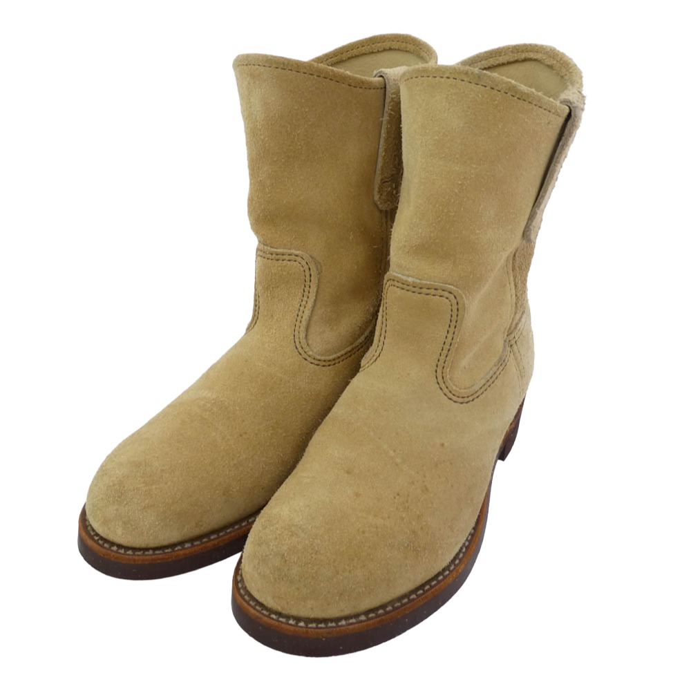 RED WING レッドウィング 8288 PT91 PECOS スチールトゥ ペコス タン ラフアウト スエードクロス ブーツ 点火装置赤銅色系 ベージュ系 US7E  メンズ【中古】