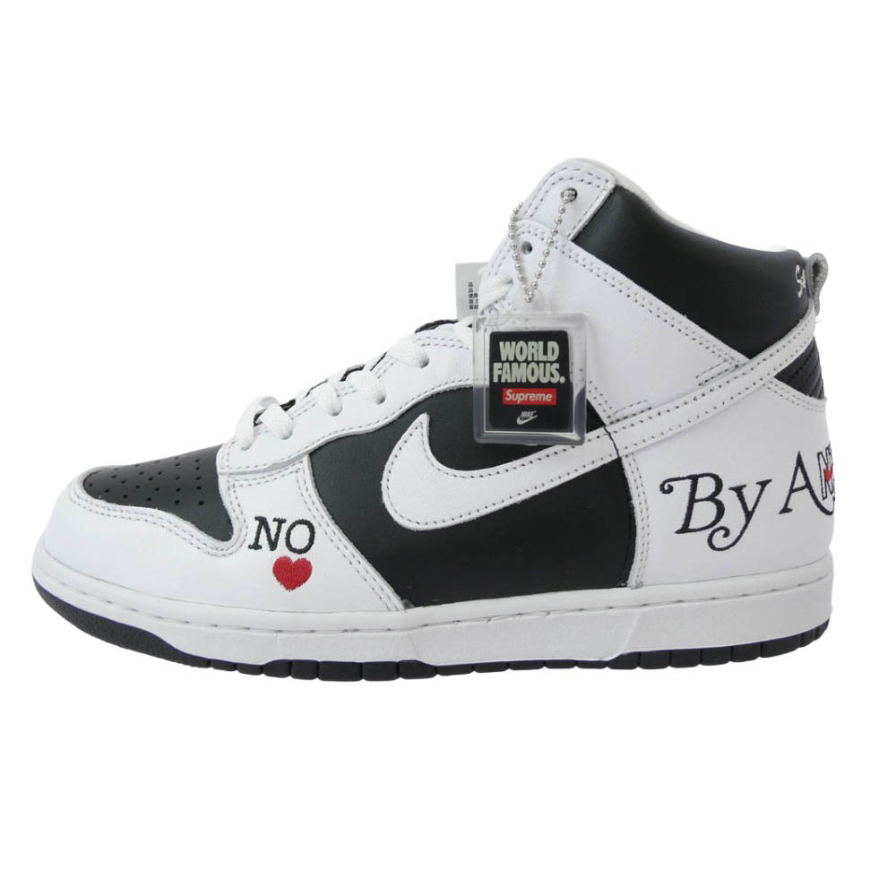 Supreme シュプリーム 22SS DN3741-002 DUNK HIGH OG QS BY ANY MEANS ダンク ハイ バイ エニー ミーンズ ハイカット スニーカー ブラック系 ホワイト系 27.5cm 【極上美品】 メンズ【中古】｜ブランド古着 ライフ店