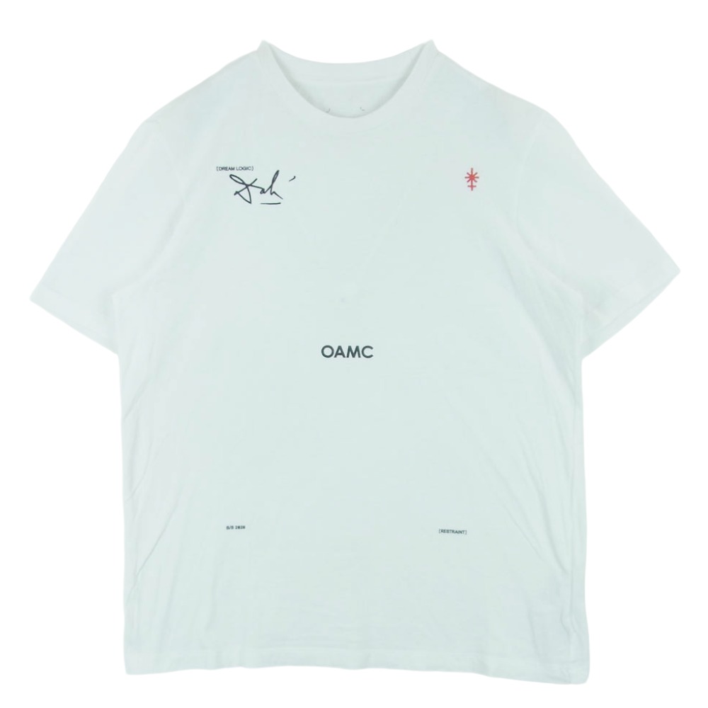 OAMC オーエーエムシー 20SS OAMQ708767 Dream Logic Crewneck T-shirt ロゴ プリント 半袖 Tシャツ カットソー ホワイト系 XS メンズ【古着】【中古】