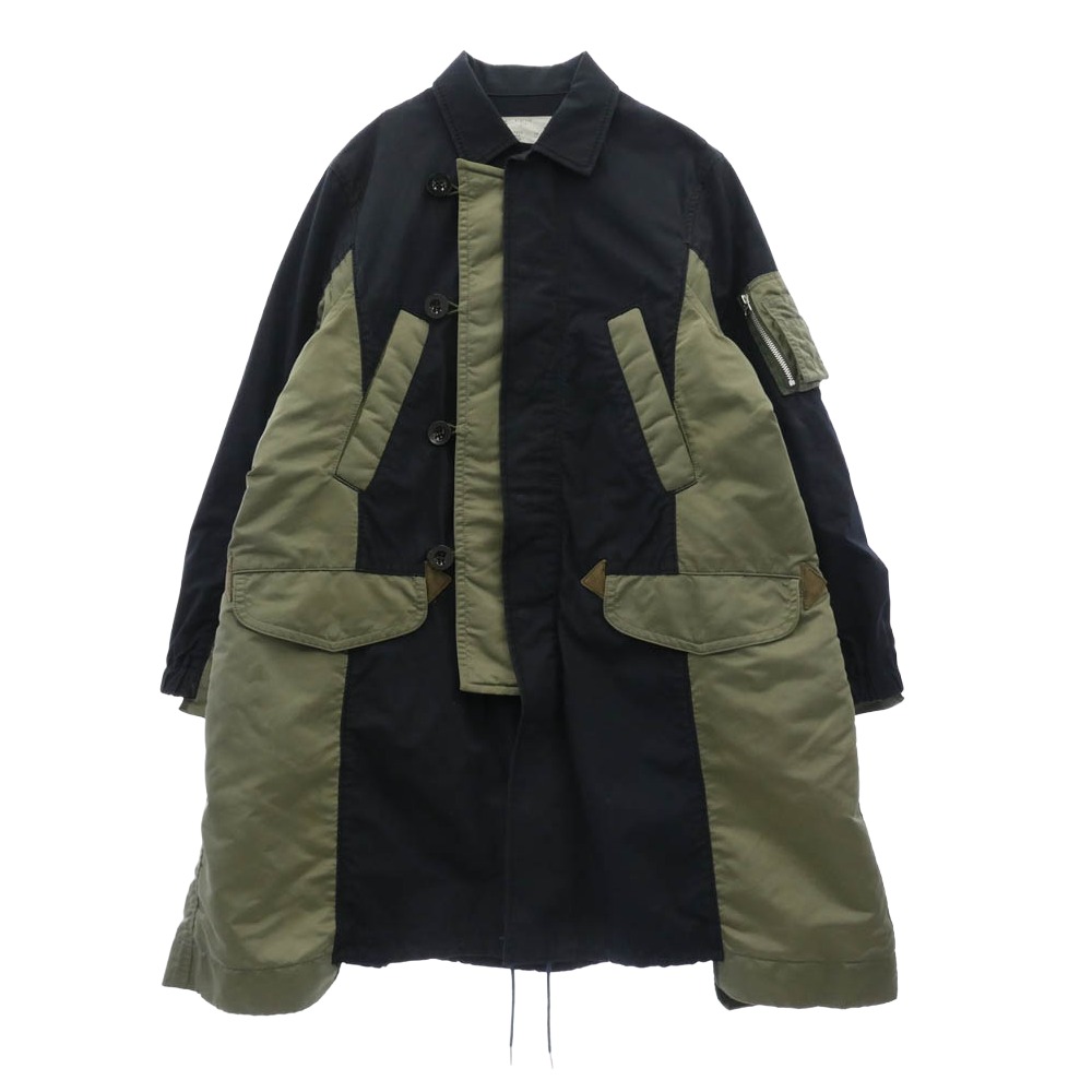 Sacai サカイ 21AW SCM-035 MILITARY COAT ミリタリー 厚地の外套 カーキ系 米国海軍系 1  メンズ【古着】【中古】