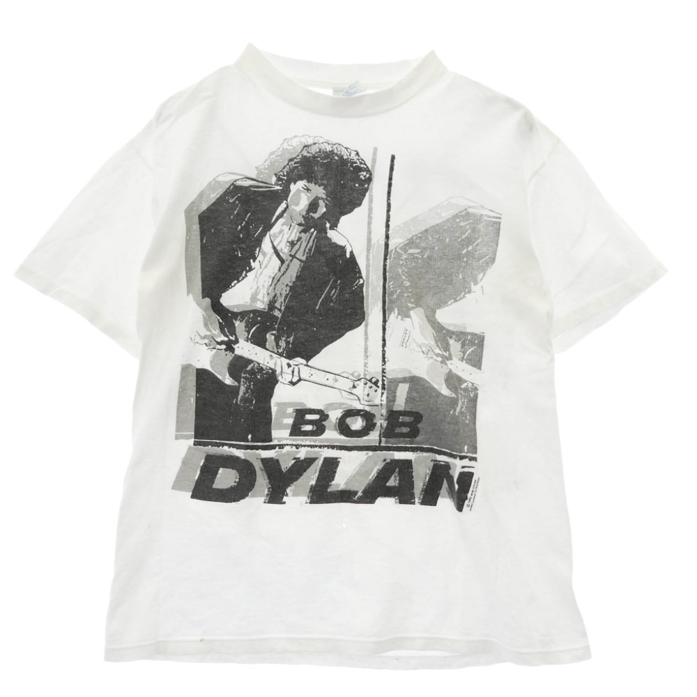 90s USA製 BOB DYLAN ボブディラン BROCKUM下げ札 1992周遊旅行 半袖 ティーシャツ 白いこと系 L  メンズ【古着】【中古】
