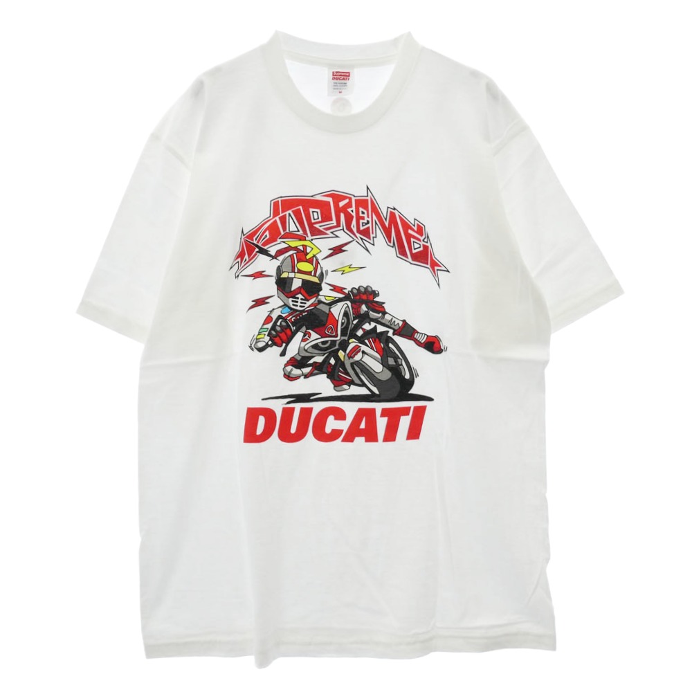 Supreme シュプリーム 24sSS x Ducati Bike Tee ドゥカティ 自動二輪車 プルオーバー 向こう正面刷り上げる 半袖 カットソー 白いこと系 M 【新古品】【未当て嵌める】 メンズ【古着】【中古】
