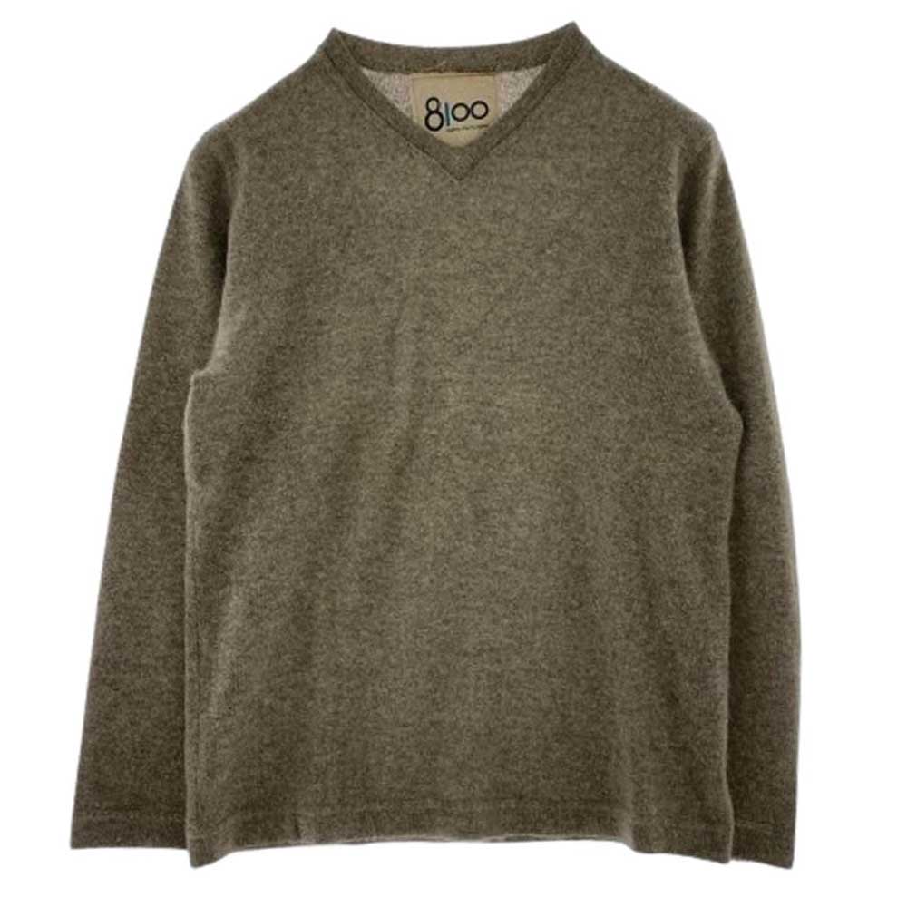 エイトワンハンドレッド 8100 カシミヤ Vネック ニット プルオーバー グレー系 M メンズ【古着】【中古】