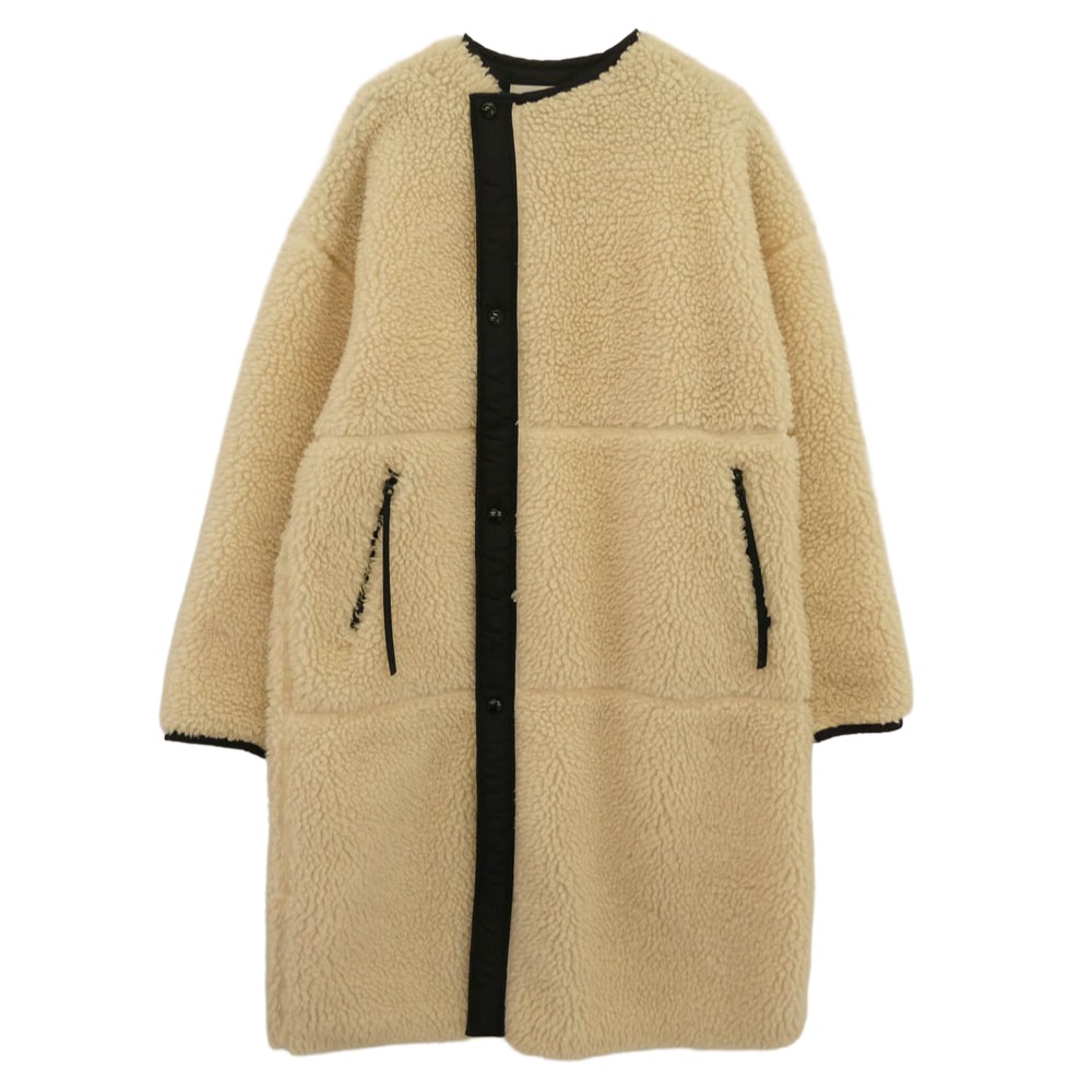 HYKE 山歩き FAUX SHEARLING COAT ボア フリース ロング 厚地の外套 白いこと系 黒いこと系 1  レディース【古着】【中古】