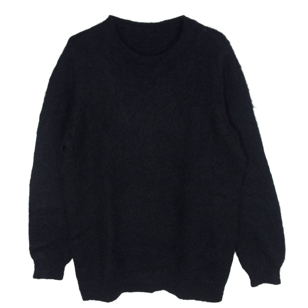 uniform experiment ユニフォームエクスペリメント UE-134092 モヘア混 ラバーロゴ クルーネック ニット ブラック系 2 メンズ【古着】【中古】