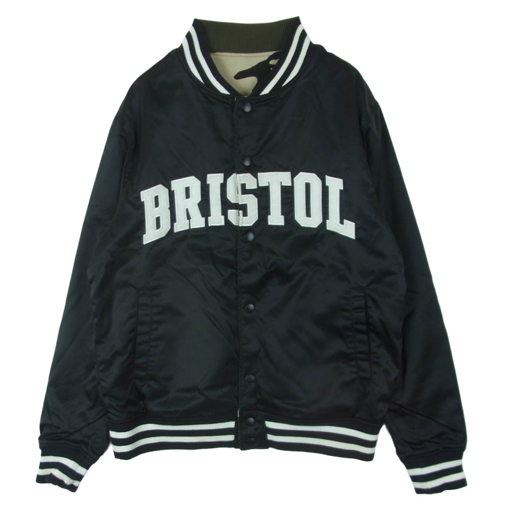 F.C.R.B. エフシーアールビー 16AW FCRB-167053 REVERSIBLE SATIN STADIUM JACKET リヴァーシブル 繻子 闘技場 上衣 スタジャン 上衣 黒いこと系 緑であること系 赤銅色系 S  メンズ【古着】【中古】