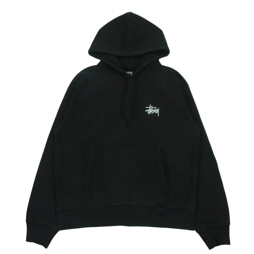STUSSY ステューシー グアテマラ共和国製 向こう正面 うしろ側 ロゴタイプ刷り上げる ティーシャツ パーカー フーディー トレーナー 黒いこと系 M メンズ【古着】【中古】