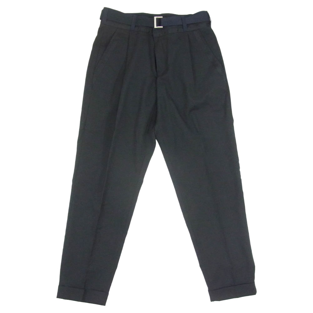 Sacai サカイ 21AW 21-02556M Suiting Pants 呼びりんテッド タック スラックス ズボン下 黒いこと系 3 メンズ【古着】【中古】