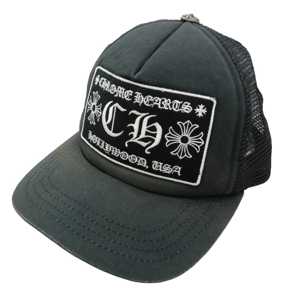 CHROME HEARTS クロムハーツ（藍本無） CH TRUCKER CAP CH継ぎ切れ メッシュ トラッカーキャップ かぶり笠 黒いこと系 os 53-60 メンズ【中古】