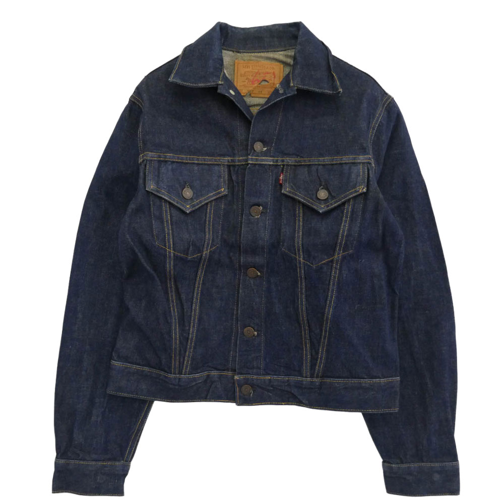Levi's リーバイス 60s 557 BIG E 3rd ギャラ無 ボタン裏刻印O 両面均等V デニム ジャケット SIZE38 38 メンズ【古着】【中古】