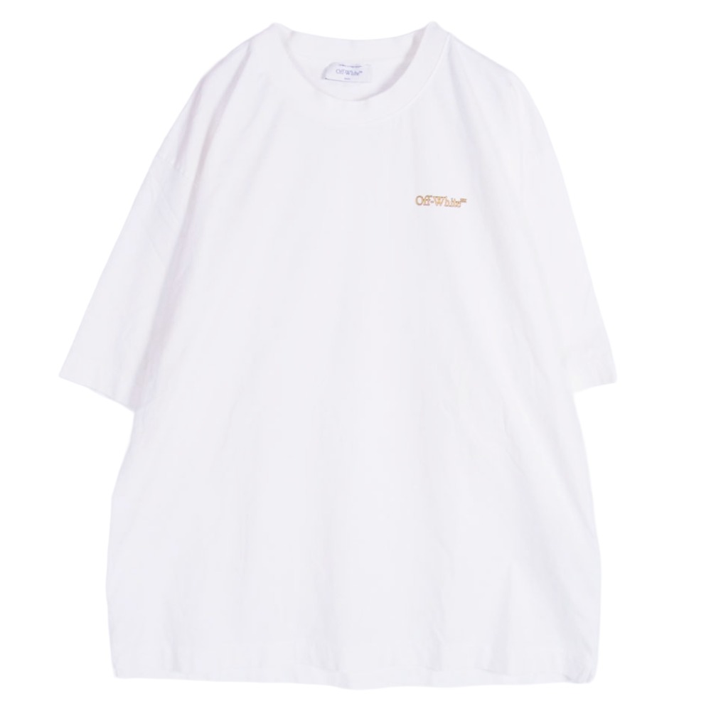 OFF-WHITE オフホワイト OMAA120S25JER00D Tape Arrow T Shirt テープ アロー クルーネック 半袖カットソー Tシャツ オフホワイト系 XL メンズ【古着】【中古】