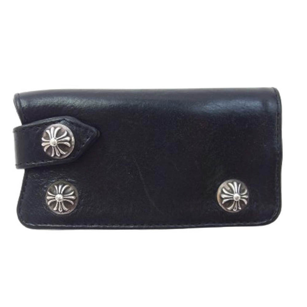 CHANEL　クロムハーツ　 黒 レザー キーケース スナップボタン付き 入荷！クロムハーツ キーケース キーリング スナップストラップ