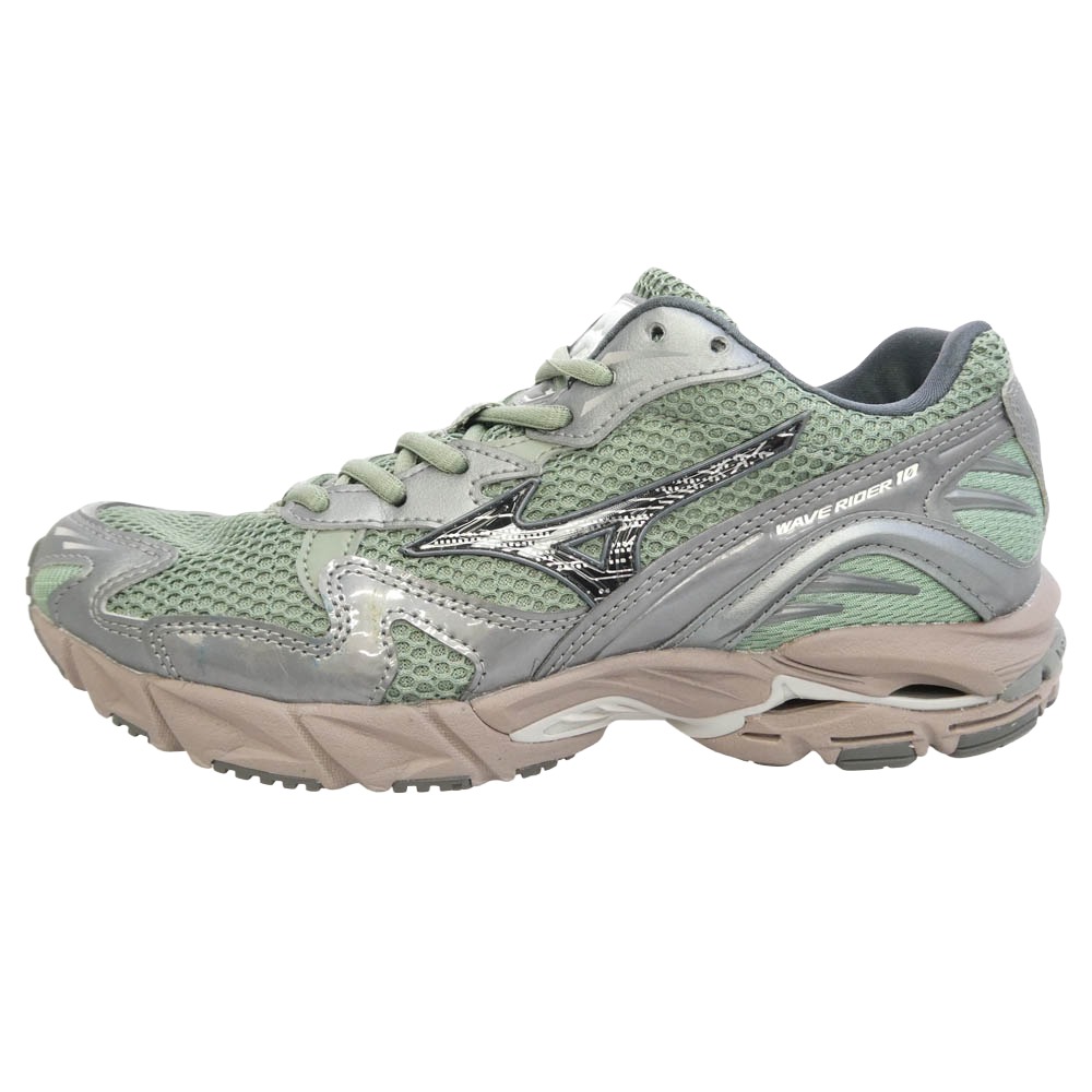 Mizuno ミズノ D1GA243109 Wave Rider 10 ウェーブライダー10 スニーカー 緑であること系 24.5珊【美品】 メンズ【中古】